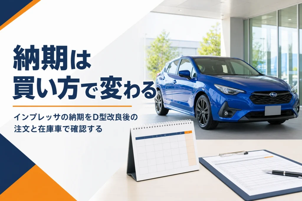 インプレッサの納期と納車までの流れを解説する記事のアイキャッチ