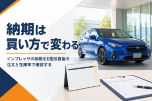 インプレッサの納期と納車までの流れを解説する記事のアイキャッチ