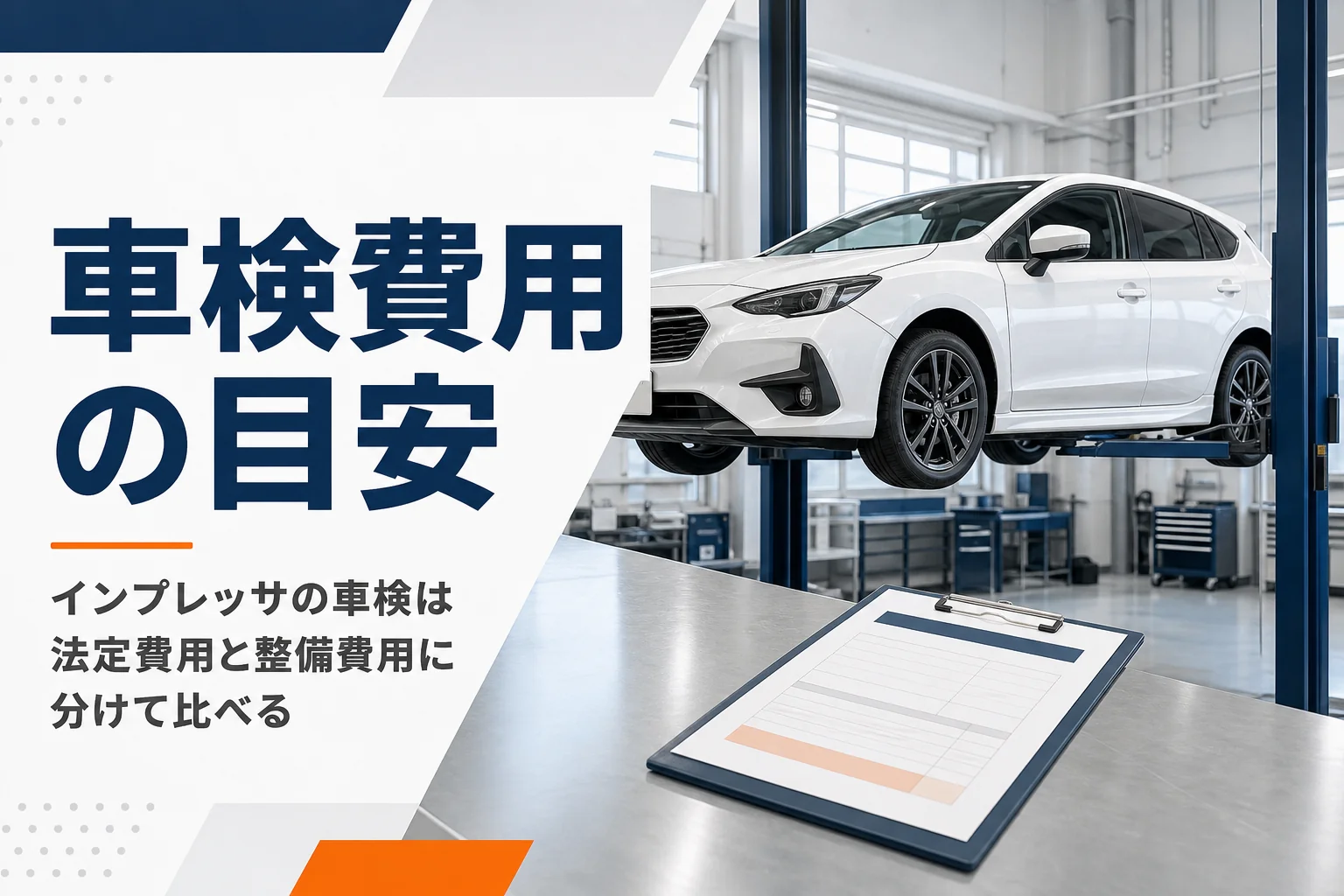 インプレッサの車検費用を説明する記事のイメージ画像