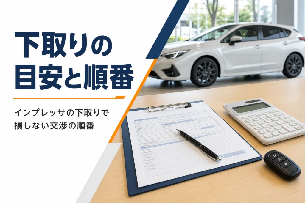 インプレッサの下取り商談をイメージした画像