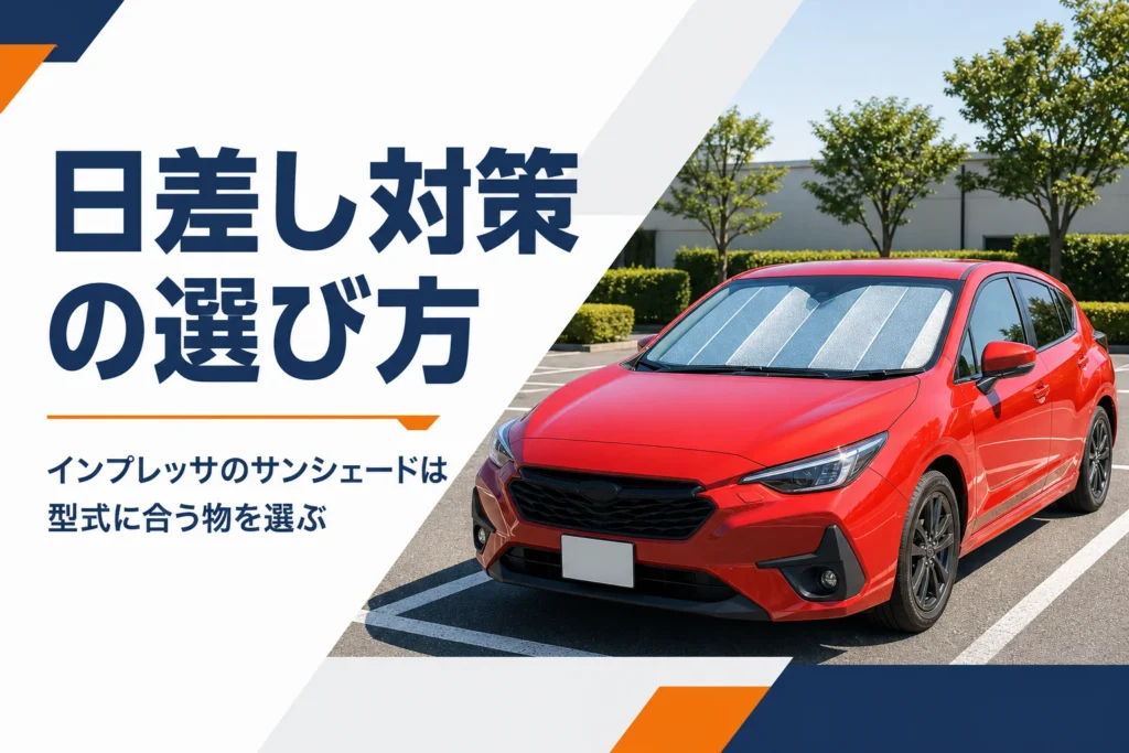 フロントガラスにサンシェードを付けたインプレッサのイメージ