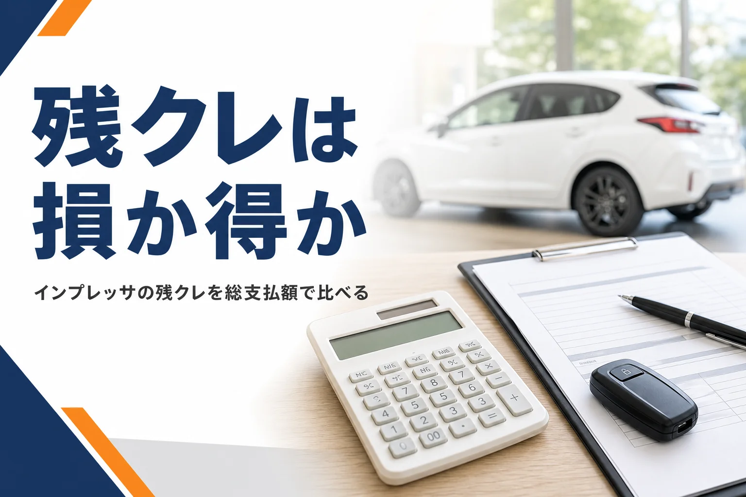 インプレッサの残クレの損得を考えるイメージ画像