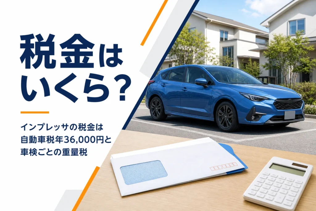 インプレッサの自動車税と重量税を説明する記事のイメージ画像